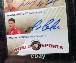2010 Upper Deck Wayne Gretzky Mario Lemieux Dual Autograph Auto Hof #11/25