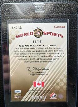 2010 Upper Deck Wayne Gretzky Mario Lemieux Dual Autograph Auto Hof #11/25