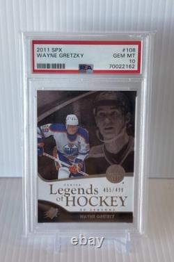 2011-12 UD SPX Legends Of Hockey #108 Wayne Gretzky 455/499 PSA 10 Gem Mint