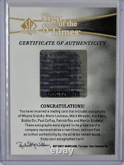2011-12 UD SP Authentic Sign 8 #'D 5/5 w COA 8 Autos Gretzky, Lemieux, Messier