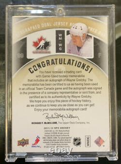 2011-12 Upper Deck SPx Winning Materials Wayne Gretzky Patch Auto #03/15