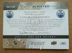 2011/12 Upper UD Cup Hockey Dual Scripted Sticks Messier Wayne Gretzky /15 Auto