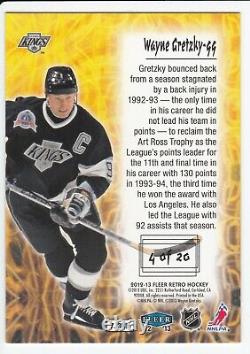 2012-13 Fleer Retro Tradition Electrifying #4 Wayne Gretzky Kings Oilers Rare Sp