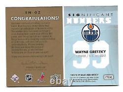 2012-13 SP Game Used Wayne Gretzky Significant Numbers Dual Jersey Auto 9/9