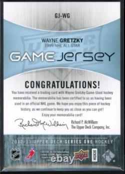 2012-13 Upper Deck Game Jerseys #GJWG Wayne Gretzky