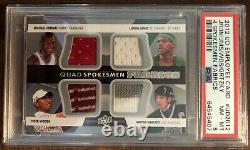 2012 4 Spokesmen Fabrics Upper Deck Employee Jordan Woods Gretzky James Psa 8