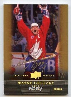 2012 Upper Deck All-Time Greats Gold Autograph Level 2 #71 Wayne Gretzky 1/1
