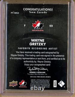 2012 Upper Deck All-Time Greats Personal Touch Autographs Wayne Gretzky AUTO 1/1
