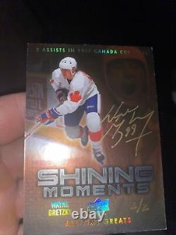 2012 Upper Deck All-Time Greats Shining Moments Wayne Gretzky Gold Auto #2/2 1/1