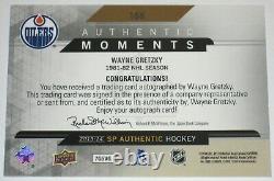 2013-14 Upper Deck Sp Authentic Moments Wayne Gretzky Autograph Sp Auto Card