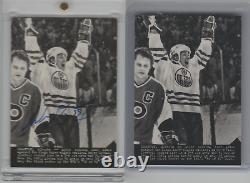 2014-15 upper deck masterpieces black and white wire photo Wayne Gretzky auto