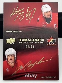 2014 Upper Deck Team Canada Master Collection GRETZKY MESSIER On Card Auto /15