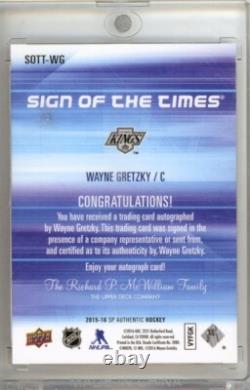 2015-16 Upper Deck SP Authentic Sign Of The Times Auto Wayne Gretzky