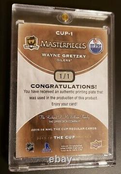2015-16 Upper Deck The Cup Masterpieces Wayne Gretzky Printing Plate Black 1/1