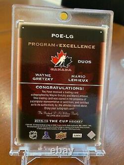 2015-16 Upper Deck The Cup Program Of Excellence Dual Auto Lemieux Gretzky /5