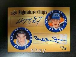 2015 Upper Deck Las Vegas Signature Chips Wayne Gretzky Bobby Orr Auto /15