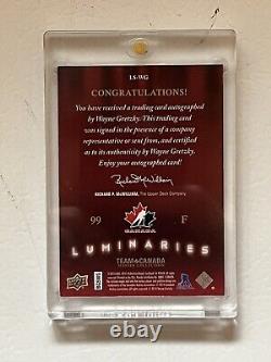 2015 Upper Deck Team Canada Wayne Gretzky Luminaries On Card Auto Autograph /99