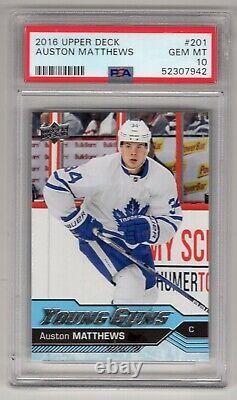 2016-17 Upper Deck #201 Young Guns Rookie Rc Card Auston Matthews Psa 10