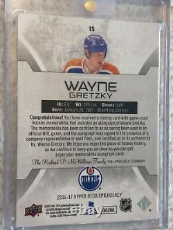 2016-17 Upper Deck SPX Wayne Gretzky AutoGraph auto card Stick #15 1/5