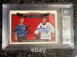 2016 Upper Deck Goodwin Goudey Sport Royalty Wayne Gretzky Hasek Dual Auto BGS 9