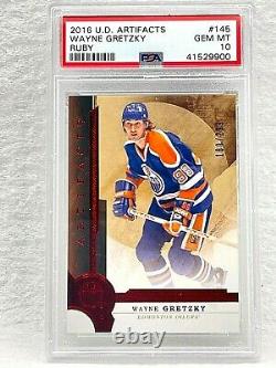 2016 Upper Deck Ud Artifacts #145 Wayne Gretzky Ruby Psa 10 Gem Mint /299 Pop 1