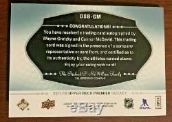 2017-18 Upper Deck Premier Wayne Gretzky Connor Mcdavid Dual Auto Booklet 20/20