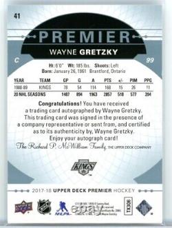 2017-18 Upper Deck Premier Wayne Gretzky On-Card Autograph Blue Spectrum 5/5 HOF