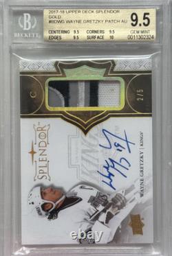 2017-18 Upper Deck Splendor Wayne Gretzky Game Used Patch Auto Gold # BGS 9.5/10
