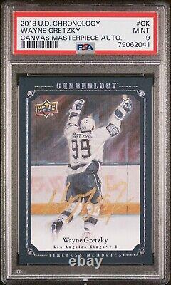 2018-19 UD Chronology Canvas Masterpiece SSP GOLD INK AUTO WAYNE GRETZKY PSA 9