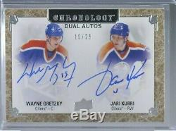 2018-19 Upper Deck Chronology Dual Auto Wayne Gretzky Jari Kurri /25 Oilers