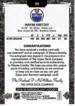 2018-19 Upper Deck Chronology WAYNE GRETZKY Base Diamond Relic Black Auto # 3/9