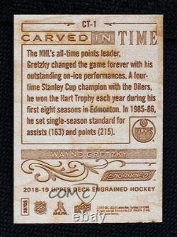 2018-19 Upper Deck Engrained Carved in Time Wayne Gretzky #CT-1 HOF 11jd