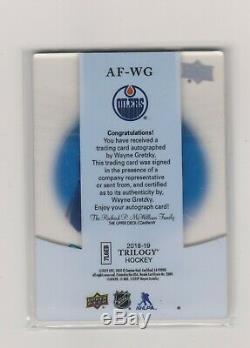 2018-19 Upper Deck Trilogy Auto Focus Autograph # Af Wg Wayne Gretzky Rare