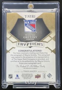 2018-19 Upper Deck Trilogy Tryptichs #TNYR1 Wayne Gretzky Autograph Auto /10