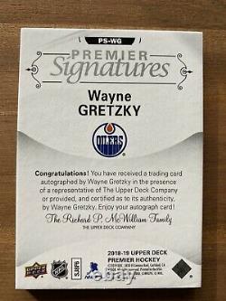 2018-19 Upper Deck WAYNE GRETZKY Premier Signatures Auto ON CARD Edmonton Oilers