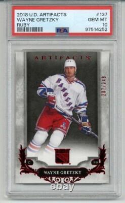 2018 Upper Deck Artifacts Ruby #137 Wayne Gretzky /349 Rangers Psa 10 Pop 2 Rare