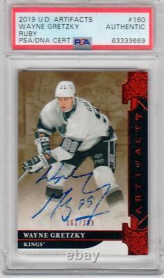 2019-20 Upper Deck Artifacts Ruby signed Wayne Gretzky /399 Kings auto PSA/DNA
