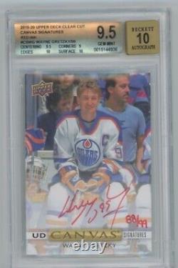 2019-20 Upper Deck Clear Cut #CSWG Wayne Gretzky AUTO /99 RED INK BGS 9.5