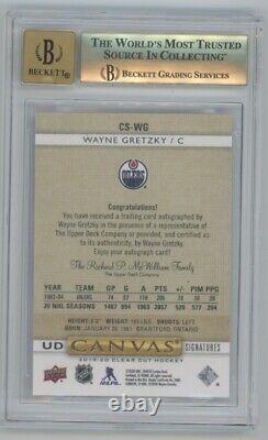 2019-20 Upper Deck Clear Cut #CSWG Wayne Gretzky AUTO /99 RED INK BGS 9.5