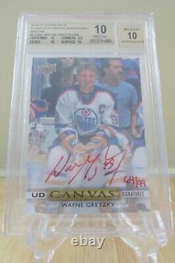 2019-20 Upper Deck Clear Cut UD Canvas Signatures 64/99 BGS 10 Wayne Gretzky