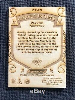 2019-20 Upper Deck Engrained Wayne Gretzky Rare Carved In Time Wood #ct-25