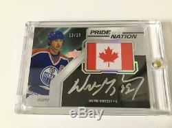 2019-20 Upper Deck SPX Wayne Gretzky Pride of a Nation Patch Auto On-Card #/25