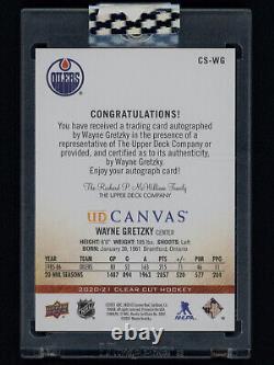 2020-21 UD Clear Cut Canvas Signatures Wayne Gretzky Autograph #18/25 Oilers