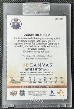 2020-21 Upper Deck Clear Cut Wayne Gretzky Canvas Blue Ink /25 Oilers Autograph