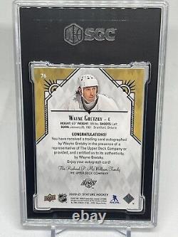 2020-21 Upper Deck Stature #76 Wayne Gretzky Autographed Blue 2/5