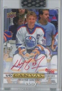 2020 Upper Deck Canvas Wayne Gretzky AUTO /99 NHL Oilers GOAT! Cool Card