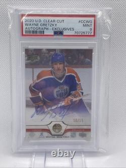 2020 Upper Deck Clear Cut Wayne Gretzky Autograph Exclusives 10/15 Mint 9