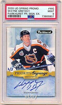 2020 Upper Deck Spring Expo Wayne Gretzky Priority Signings Auto #PS-WG /5 PSA 9