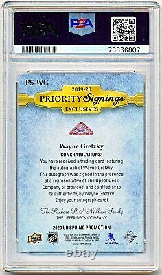 2020 Upper Deck Spring Expo Wayne Gretzky Priority Signings Auto #PS-WG /5 PSA 9
