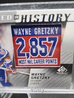 2021-22 UD SP Game Used Hockey Wayne Gretzky Embroidered In History Most Points